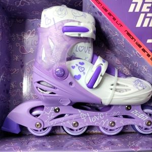 Neon Skates Roller Blades| Inline Skates for Kids Adjustable Size